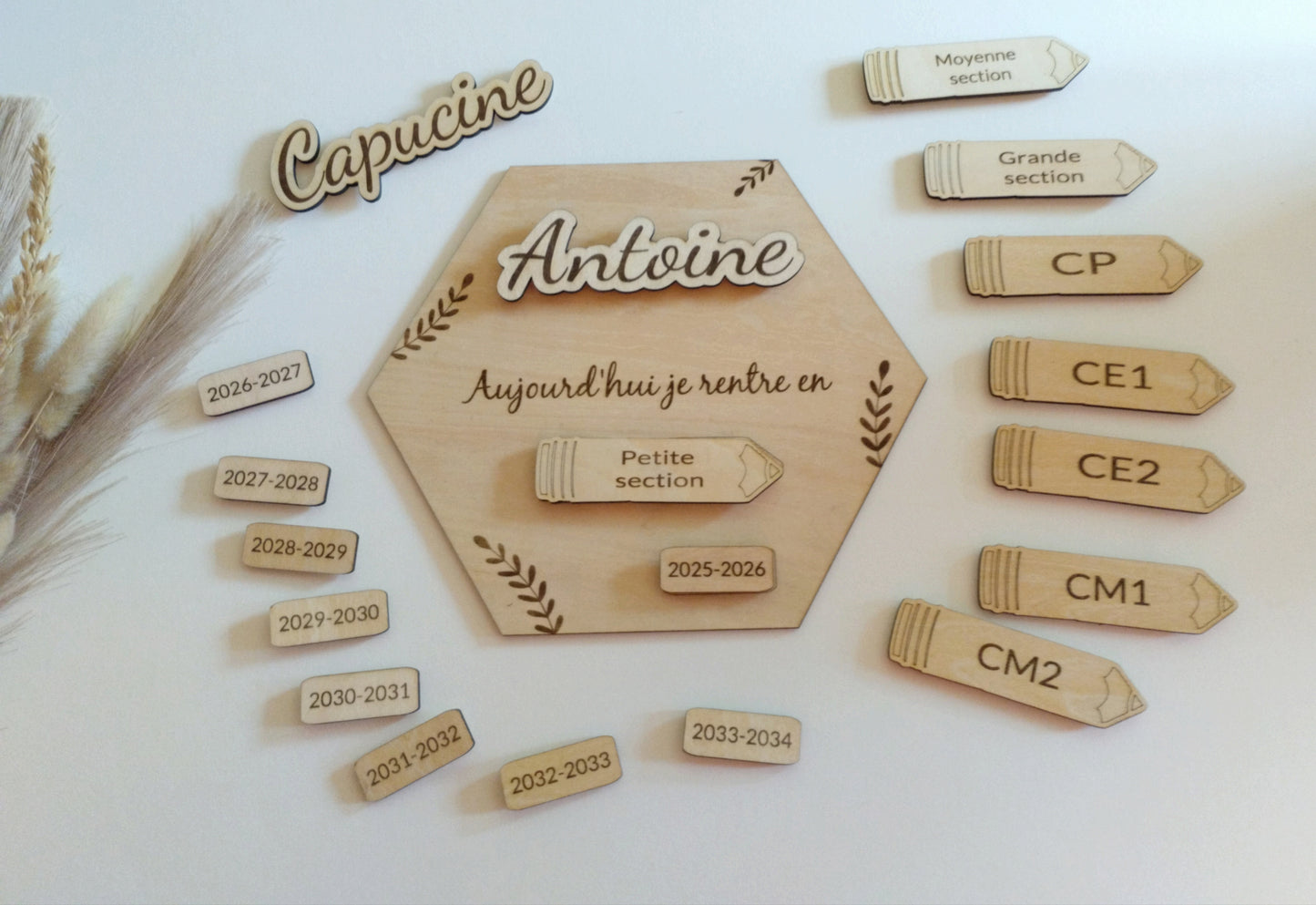 Pancarte rentrée scolaire hexagonale