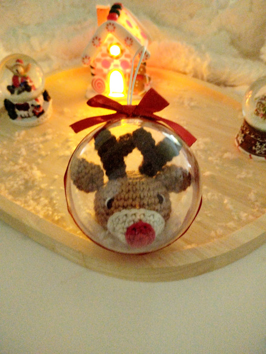 Boule de noël renne personnalisable